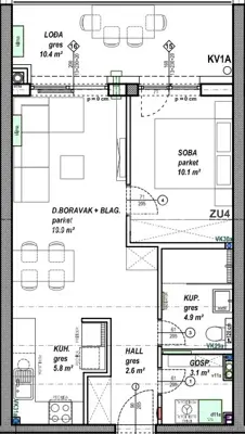 Apartment 46 m², Čakovec Globetka - loggia 10 m² - 6