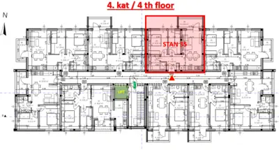 Stan 4. kat, Pula Centar - 2 spavaće sobe, balkon - 15