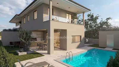 Dvojna kuća 130 m², Malinska - bazen i okućnica