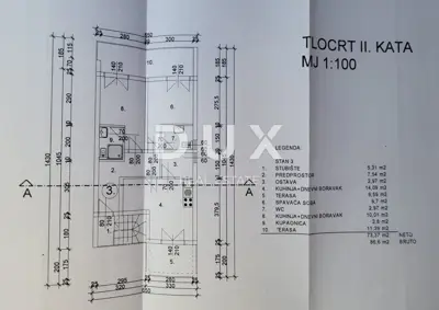 Haus 250 m², Vrsi - 4 Wohnungen und 3 Terrassen - 17