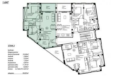 Apartment 61.5 m², Peroj - sea view and terrace - 24