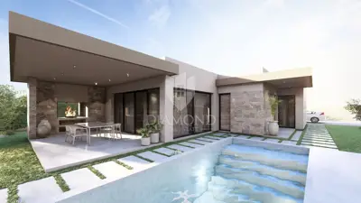 Kuća 143 m², Labin - novoizgrađena prizemnica s bazenom - 3