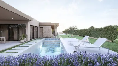 Kuća 143 m², Labin - novoizgrađena prizemnica s bazenom