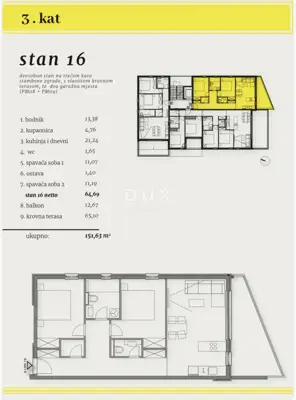 Penthouse 98.3 m², Okrug Gornji - rooftop terrace and 2 garage spaces - 11