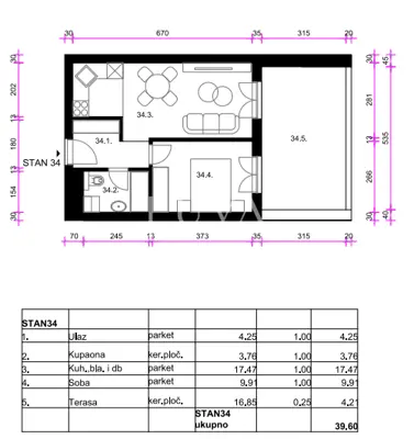 Apartment 39.6 m², Resnik - new project by Slavonska avenija - 7