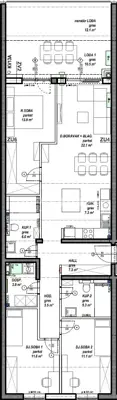Apartment 92 m², Čakovec, ground floor and loggia 23 m² - 6