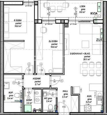 Apartment for sale in Globetka, 68,7 m² - 6