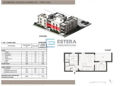 Apartment for sale in Sabunike, 77,7 m²