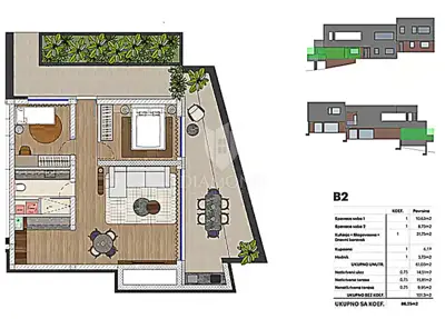 Stan 86 m², Gornji Bukovac, terasa i dvije spavaće sobe - 5