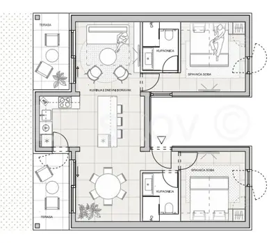 Apartman 86 m², Sveti Filip i Jakov - 100 m od mora - 13
