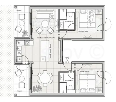 Apartman 86 m², Sveti Filip i Jakov - 100 m od mora - 13