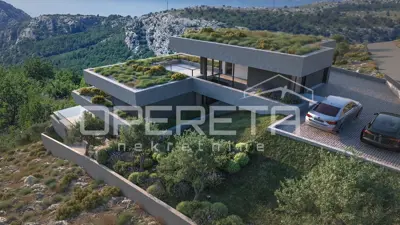 Zemljište 1.546 m² s projektom za modernu vilu, Omiš