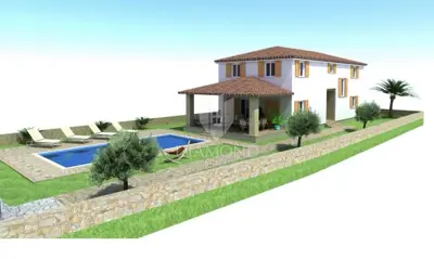 Pavlići, building land with permit - paid utility connections and communal fees