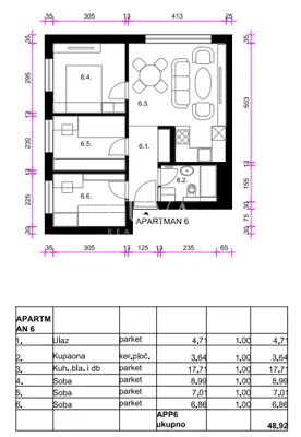 Apartment 48.9 m², Resnik - 3 rooms + living room, new build - 7