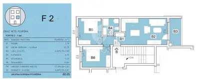 Stan 60 m², Pula - Šijana, 2 spavaće sobe i lođa - 4