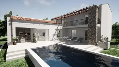 Moderna villa s bazenom u izgradnji