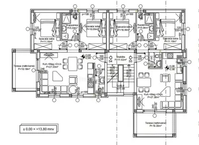 Apartman 66 m², Rogoznica - pogled na more i terasa - 4