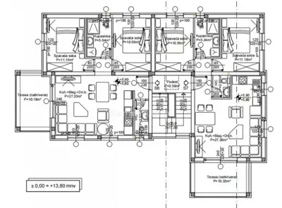 Apartman 66 m², Rogoznica - pogled na more i terasa - 5