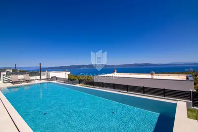 Villa, Rabac - Panoramablick auf das Meer und Kvarner