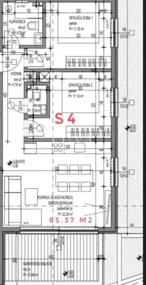 Čiovo, novogradnja s pogledom na more, stan DZ/S4 NKP 63 m² - 7