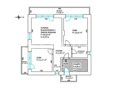 Wohnung 83 m², Voltino - 3 Zimmer, sonnig - 18