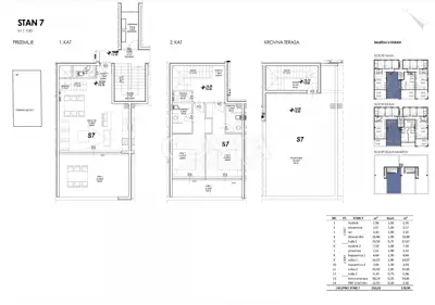 Stan 88 m², Privlaka - 2 lođe, krovna terasa - 23