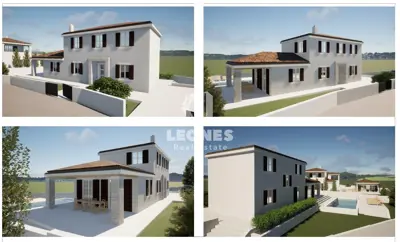 Zemljište, Bačva kod Višnjana, građevinska dozvola za kuću s bazenom