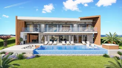 Vila 327 m², Kaštelir - pogled na more i bazen - 3