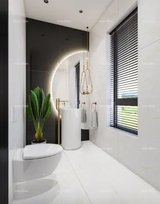 Vila 327 m², Kaštelir - pogled na more i bazen - 21