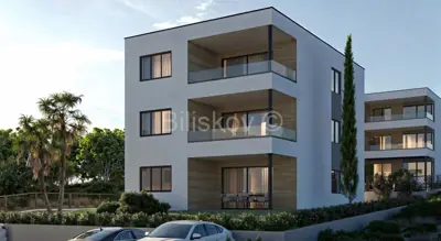 Pag, Mandre, novogradnja stan 83,60 m² na 2 katu zgrade, terasa