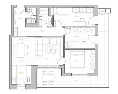 Stan 120,98 m², Zamet - 3 spavaće sobe i lođa s pogledom na more - 4