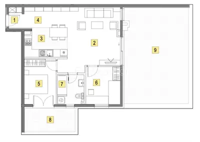 Veliko Polje, novogradnja trosoban stan 83,28 m² na 3 katu, lift - 8