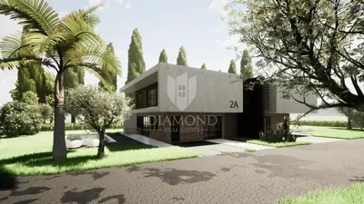 Building plot, Umag surroundings, permit for a semi-detached house with pools - 8