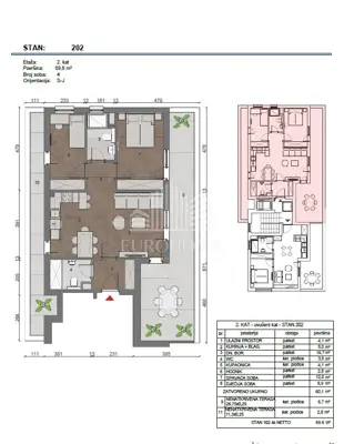 Wohnung 70 m², Buzin, Boutique-Neubau mit Aufzug - 5