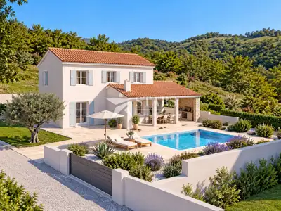 Building plot 461 m², Jakomići near Pićan - view of Učka - 12