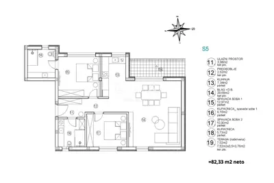 Šibenik, Vodice, zadnji kat, 93 m² privatne krovne terase, pogled na m - 13