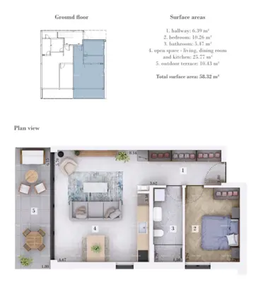 Wohnung 58 m², Rovinjsko Selo - ruhige Lage nahe Rovinj - 8