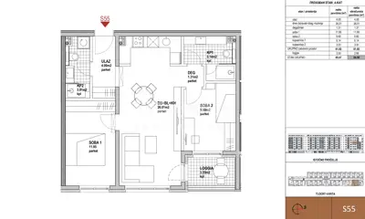 Apartment 64.6 m², Dugave - 3 rooms, new construction - 4