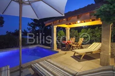 Steinhaus, Vela Luka, 1. Reihe am Meer und Pool - 14