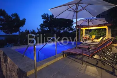 Steinhaus, Vela Luka, 1. Reihe am Meer und Pool - 13