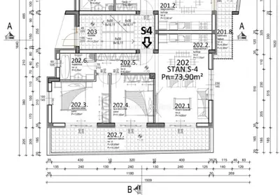 Stan 73,90 m², Mandre - 2 spavaće sobe i terasa - 18