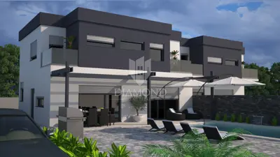 House 145 m², Ližnjan - modern duplex house under construction