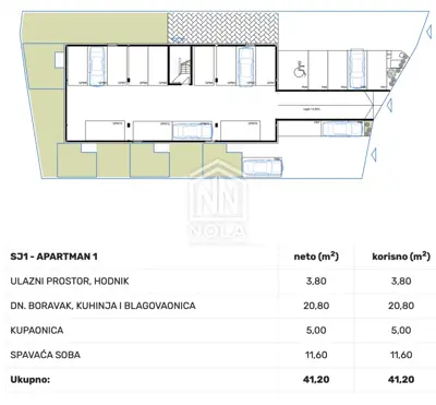 Apartman 41 m², Vodice - prizemlje i parkirno mjesto - 2