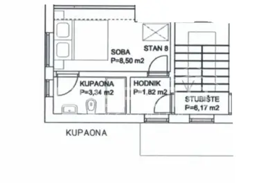 Garsonijera 14 m², Vis centar - namještena i novouređena - 17