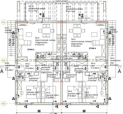 ZADAR, ZATON - Project of 12 apartments! Building permit! 2nd row to the sea - 6
