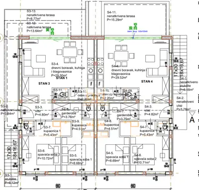 ZADAR, ZATON - Project of 12 apartments! Building permit! 2nd row to the sea - 10