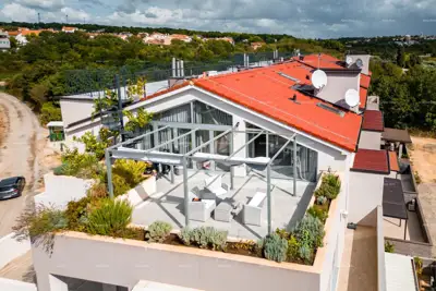 Penthouse über 2 Etagen, Medulin - Dachterrasse und Blick