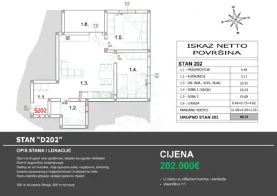 Wohnung 61 m², Peroj - ruhige Lage in Meeresnähe - 17