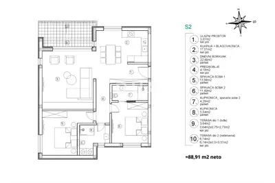 Stan 96 m², Vodice - 2 spavaće sobe, 2 kupaonice - 18