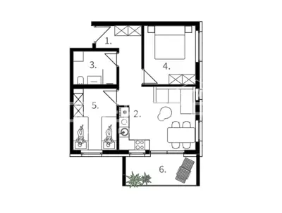 Apartment 55.9 m², Vodice - quiet location near the center and the sea - 2